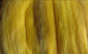 99% Merino Wool, 1% Angelina Fiber, "Sunny Side Up" drumcarded batt, spinning, felting, fiber
